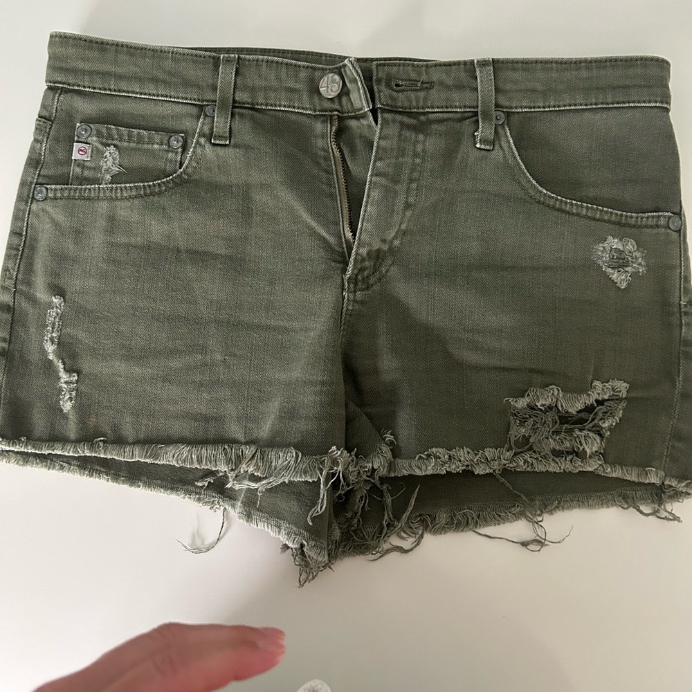 AG Adriano Goldschmied Olive Green The Bryn Low-Rise Jeans